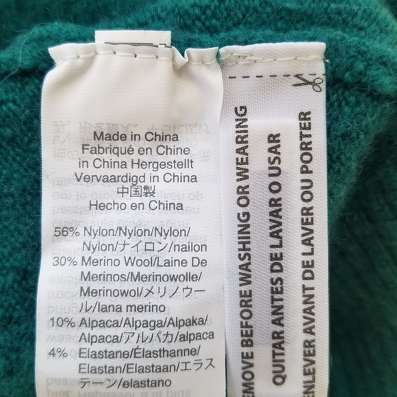 J.Crew Teal Green Puff Sleeve Turtleneck Sweater Knee Length Dress - Picture 8 of 9